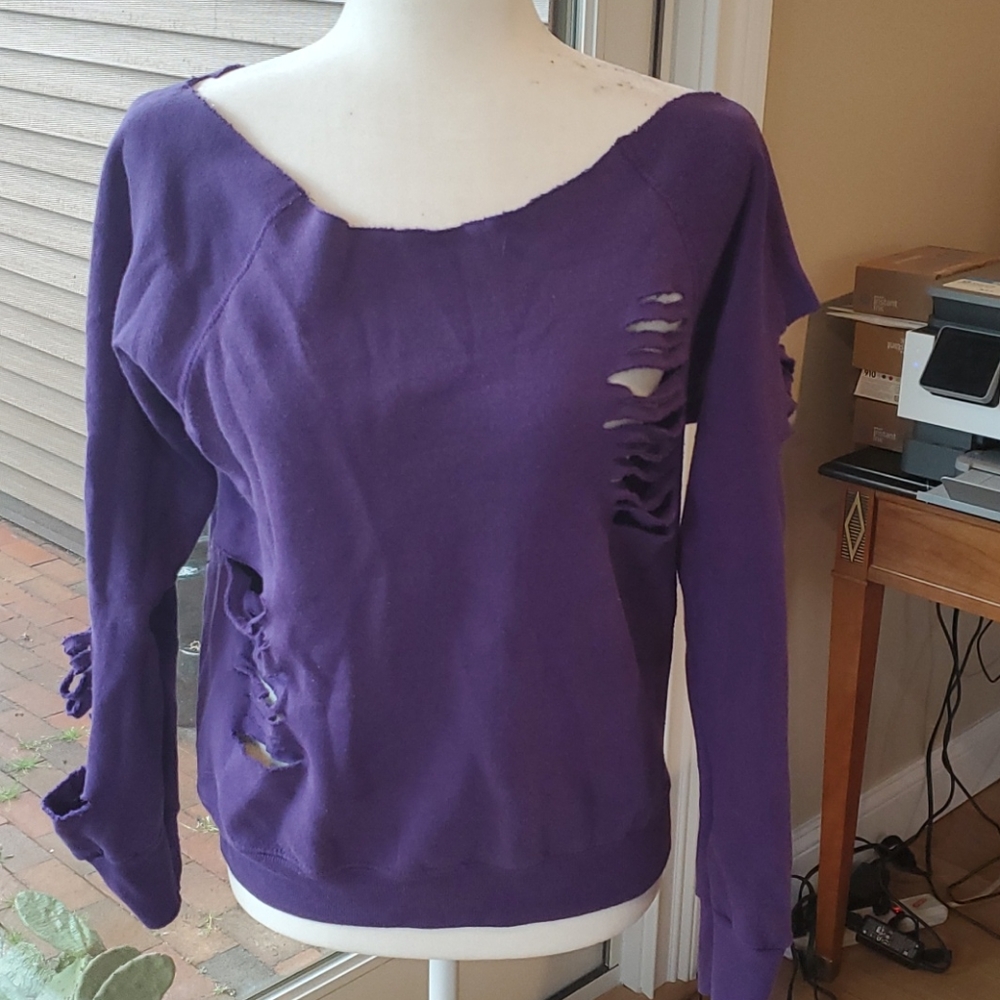 Distressed sweatshirt
